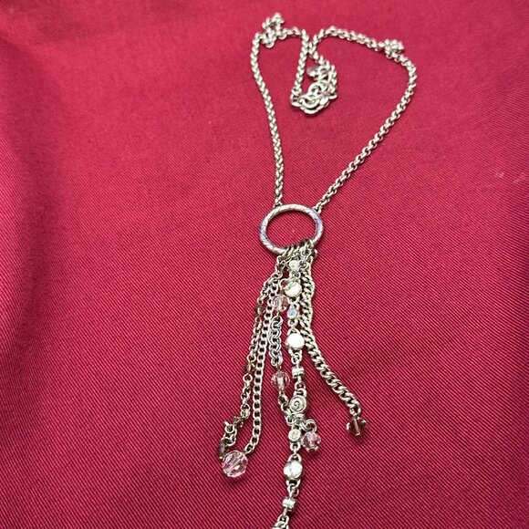 VTG Brighton Infinity Necklace Circle Medallion Chain Tassel Necklace - Picture 4 of 8